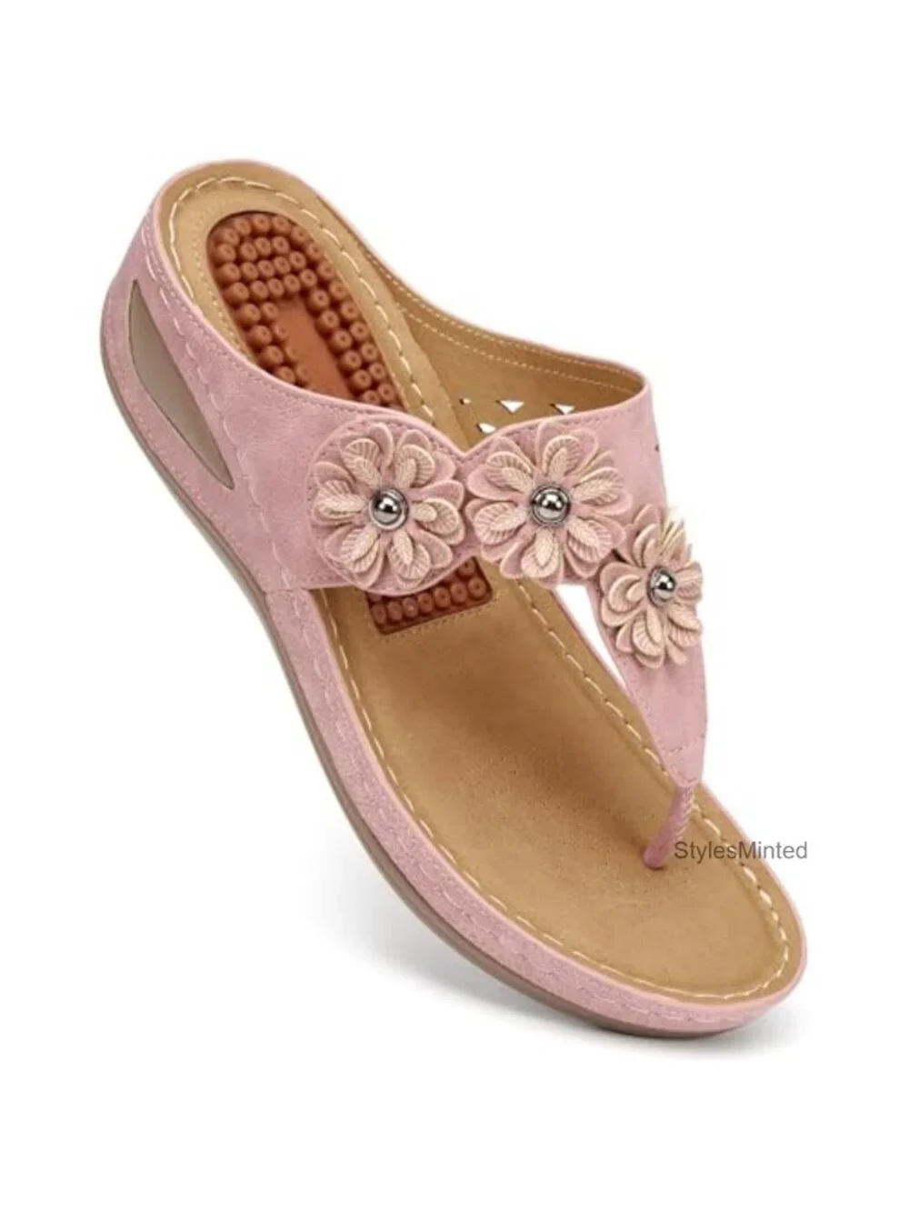 Women's Comfortable Wedge Sandals with Arch Support Faux Leather